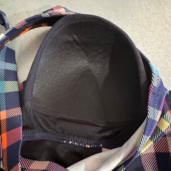 Motherhood Maternity One Piece Swim Suit Size Small Plaid Multicolor Beach Pool - Picture 7 of 7